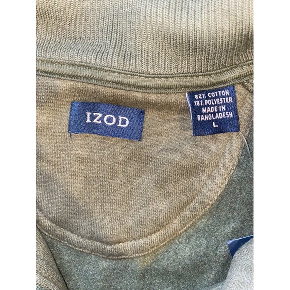 IZOD Sweatshirt Men L Half-Zip Long Sleeve Green - Picture 7 of 8